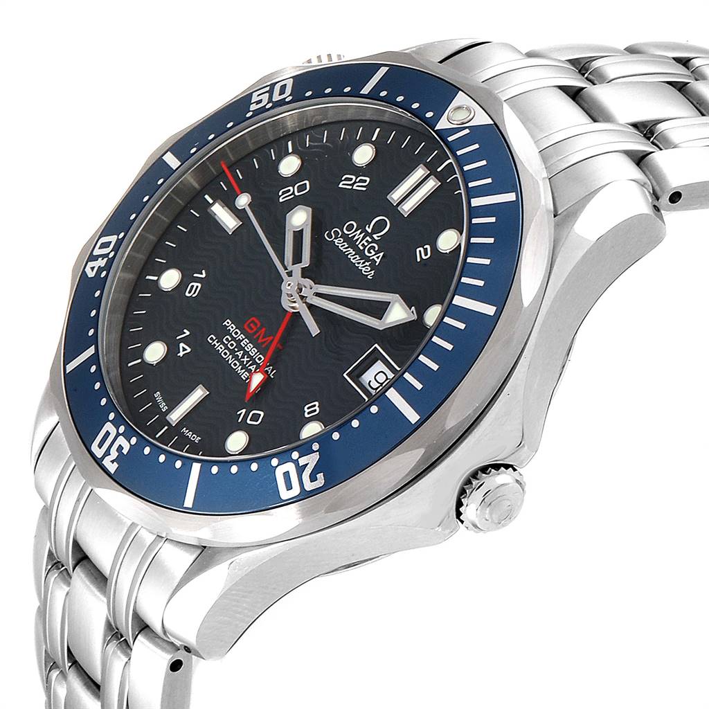 Omega Seamaster Bond 300m Gmt Blue Dial Co-axial Watch 2535.80.00 