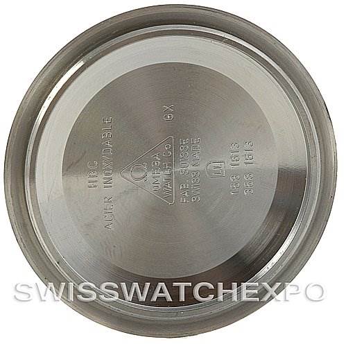 This image shows the inside case back of an Omega Seamaster 25345000 Men's Stainless Steel Black Dial 25345000 Men's Stainless Steel Black Dial watch.