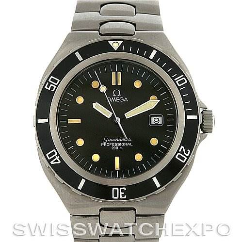 The image shows a front view of an Omega Seamaster 2810.50.00 Men
s Stainless Steel  2810.50.00 Men
s Stainless Steel  professional watch, highlighting its dial, bezel, and bracelet.