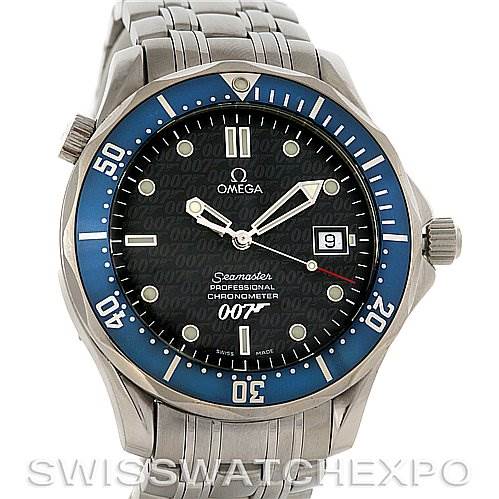 The Omega Seamaster 0759/10007 Stainless Steel Blue Dial 0759/10007 Stainless Steel Blue Dial watch is shown from a front angle, displaying its dial, bezel, crown, and bracelet.