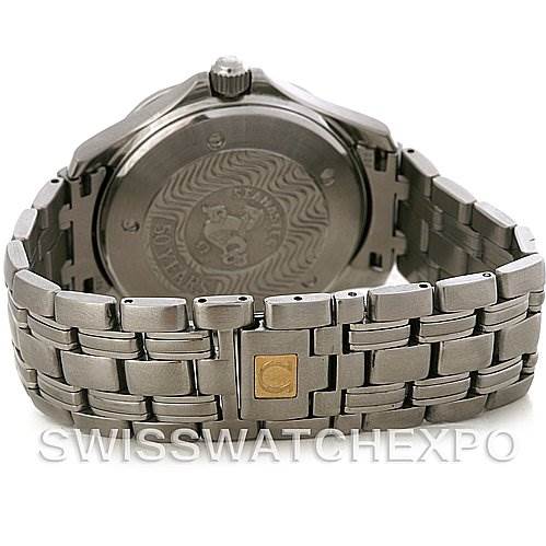 The image shows the back case and bracelet of an Omega Seamaster 2534.50 Men
s Stainless Steel Black Dial 2534.50 Men
s Stainless Steel Black Dial watch from a rear angle.