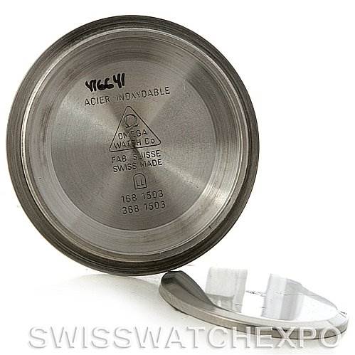 This image shows the case back and gasket of an Omega Seamaster Men's Steel and Gold (two tone) White Dial Men's Steel and Gold (two tone) White Dial watch, photographed from a top-down angle.