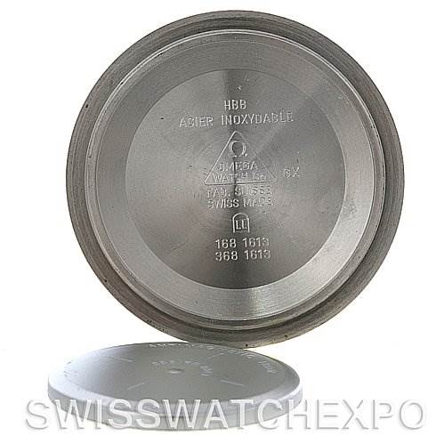 This image shows the inner case back and a separate part of the Omega Seamaster 2534.50 Men
s Stainless Steel Black Dial 2534.50 Men
s Stainless Steel Black Dial watch, displaying engravings and model details.