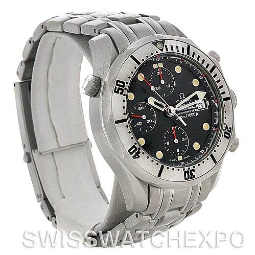 The image shows an Omega Seamaster 2598.80.00 Men
s Stainless Steel Blue Dial 2598.80.00 Men
s Stainless Steel Blue Dial watch at a slight angle, highlighting its bezel, dial, and metal bracelet.