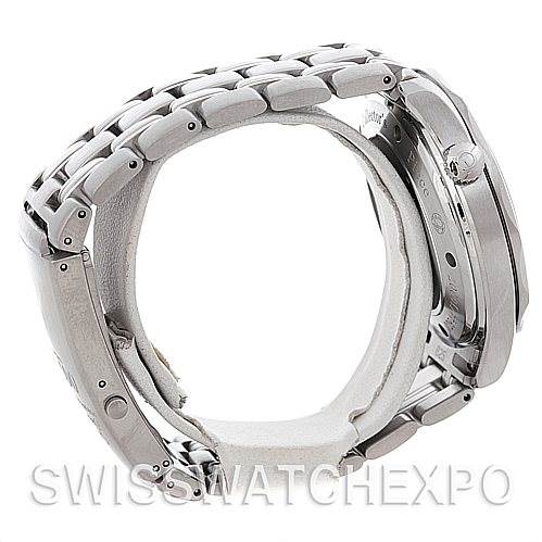 The image shows a side profile of the Omega Seamaster 212.30.41.20.01.001 Men's Stainless Steel Black Dial 212.30.41.20.01.001 Men's Stainless Steel Black Dial watch, highlighting its bracelet and case.