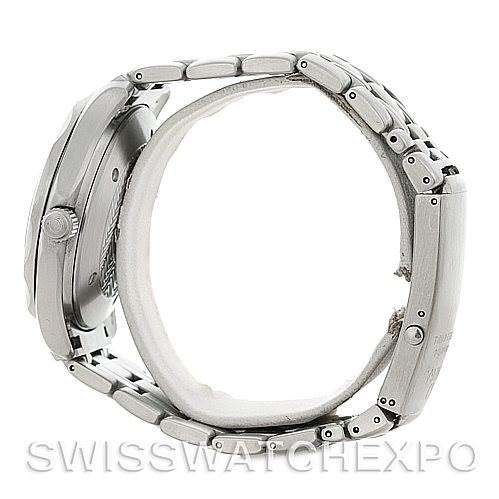 The image shows a side profile of the Omega Seamaster 2538.20.00 Men
s Stainless Steel White Dial 2538.20.00 Men
s Stainless Steel White Dial watch, highlighting the case and bracelet.