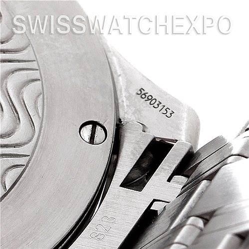 The image shows a close-up angle of the bracelet and case back of an Omega Seamaster 2521.81.00 Men's Stainless Steel Blue Dial 2521.81.00 Men's Stainless Steel Blue Dial watch.