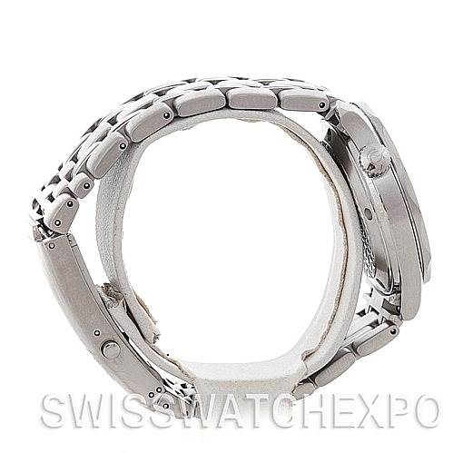 This image shows a side view of the Omega Seamaster 2562.80.00 Men's Stainless Steel Blue Dial 2562.80.00 Men's Stainless Steel Blue Dial watch, displaying the metal bracelet and clasp.