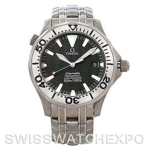 The image shows the Omega Seamaster 2031.50.00 Men's Titanium Black Dial 2031.50.00 Men's Titanium Black Dial watch from a front angle, featuring the dial, bezel, and bracelet.