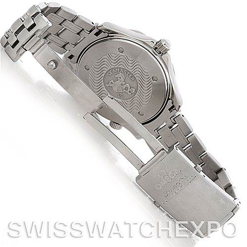 The image shows the back view and clasp of an Omega Seamaster 2054.50.00 Men
s Stainless Steel Black Dial 2054.50.00 Men
s Stainless Steel Black Dial watch.