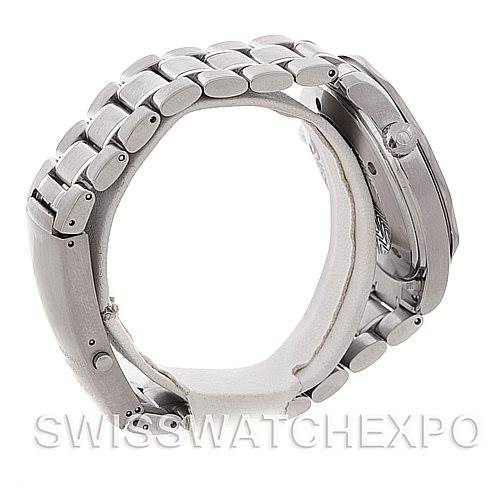 The image shows a side angle of the Omega Seamaster 2254.50.00 Men
s Stainless Steel Black Dial 2254.50.00 Men
s Stainless Steel Black Dial watch, highlighting the bracelet and case profile.