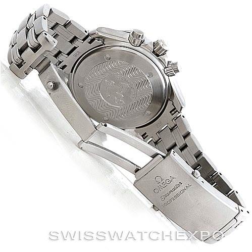 The image shows the back, clasp, and part of the bracelet of the Omega Seamaster 2594.52.00 Men
s Stainless Steel Black Dial 2594.52.00 Men
s Stainless Steel Black Dial watch.