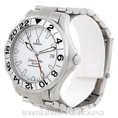 Omega Seamaster GMT Great White Mens Watch 2538.20.00 SwissWatchExpo