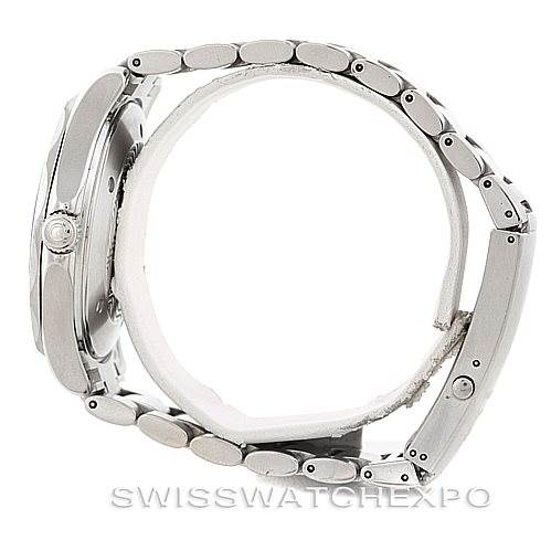 The image shows a side profile view of the Omega Seamaster 2254.50.00 Men
s Stainless Steel Black Dial 2254.50.00 Men
s Stainless Steel Black Dial watch, highlighting its case and metal bracelet.