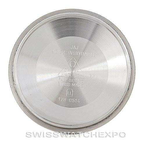 This image shows the inside case back of an Omega Seamaster 2598.80.00 Men
s Stainless Steel Blue Dial 2598.80.00 Men
s Stainless Steel Blue Dial watch, displaying markings and information.