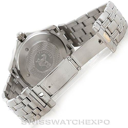 This image shows the back case and bracelet clasp of an Omega Seamaster 2234.50.00 Men
s Stainless Steel Black Dial 2234.50.00 Men
s Stainless Steel Black Dial watch.