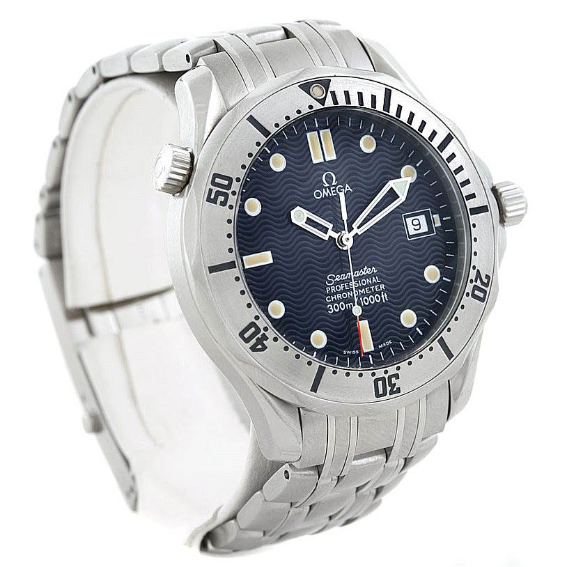 The image shows the Omega Seamaster 2532.80.00 Men's Stainless Steel Grey Dial 2532.80.00 Men's Stainless Steel Grey Dial watch from an angled front view, highlighting its bezel, dial, and bracelet.