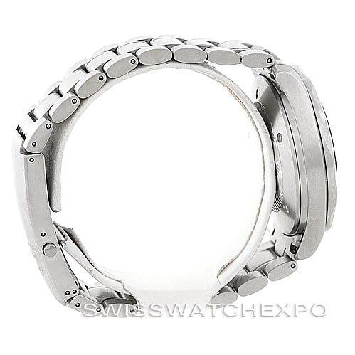 The image shows a side profile of an Omega Seamaster 2538.20.00 Men
s Stainless Steel White Dial 2538.20.00 Men
s Stainless Steel White Dial watch, highlighting the metal bracelet and case side.