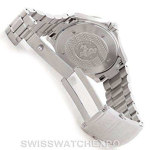 The image shows the back case and bracelet clasp of an Omega Seamaster 2254.50.00 Men
s Stainless Steel Black Dial 2254.50.00 Men
s Stainless Steel Black Dial watch.