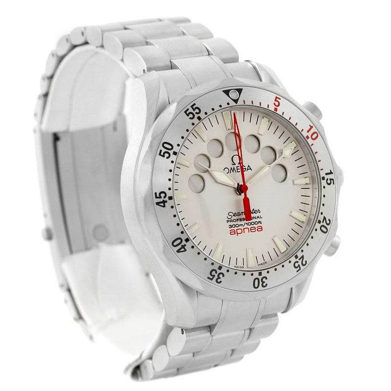 Omega Seamaster Apnea Jacques Mayol Silver Dial Watch 2595.30.00 SwissWatchExpo
