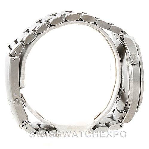 The image shows a side view of the Omega Seamaster 2265.80.00 Men
s Stainless Steel Blue Dial 2265.80.00 Men
s Stainless Steel Blue Dial watch, focusing on the bracelet and case.