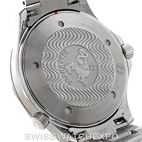 The image shows the case back of an Omega Seamaster 2265.80.00 Men
s Stainless Steel Blue Dial 2265.80.00 Men
s Stainless Steel Blue Dial model watch, featuring its engraved design.