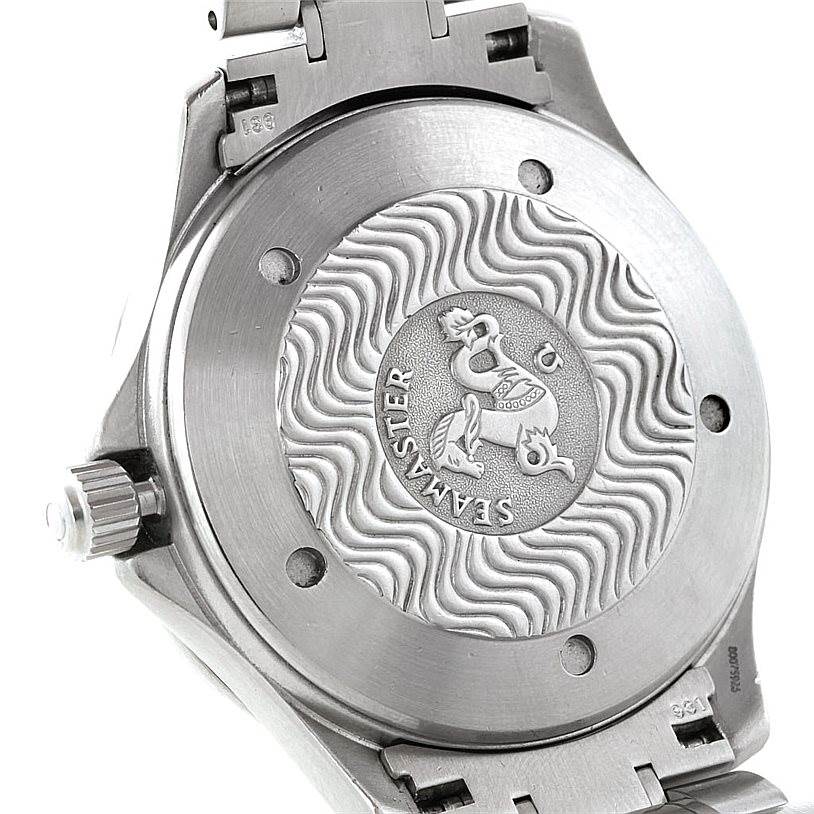 The image shows the back case and bracelet attachment of an Omega Seamaster 2538.20.00 Men
s Stainless Steel White Dial 2538.20.00 Men
s Stainless Steel White Dial watch.