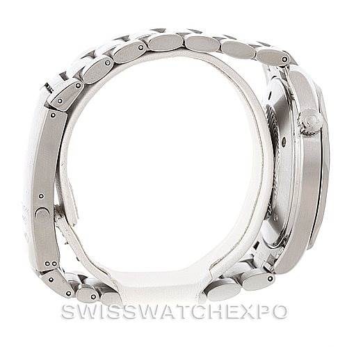 The image shows a side view of an Omega Seamaster 2254.50.00 Men
s Stainless Steel Black Dial 2254.50.00 Men
s Stainless Steel Black Dial watch, highlighting the bracelet and case.