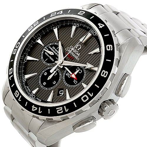 The image shows an Omega Seamaster 231.10.44.52.06.001 Men
s Stainless Steel Grey Dial 231.10.44.52.06.001 Men
s Stainless Steel Grey Dial watch at a three-quarter angle, highlighting the face, bezel, crown, and bracelet.