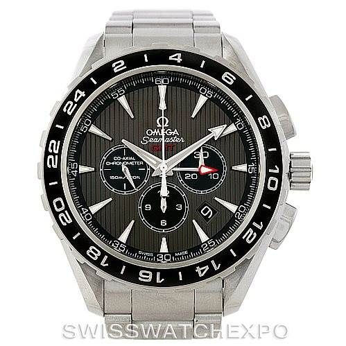 The image shows a front view of an Omega Seamaster 231.10.44.52.06.001 Men
s Stainless Steel Grey Dial 231.10.44.52.06.001 Men
s Stainless Steel Grey Dial watch, highlighting the dial, bezel, and bracelet.