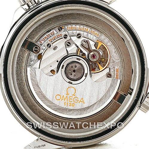 This image shows the rear view of the Omega Seamaster 2531.80.00 Men
s Stainless Steel Blue Dial 2531.80.00 Men
s Stainless Steel Blue Dial model, focusing on its inner mechanical movement.