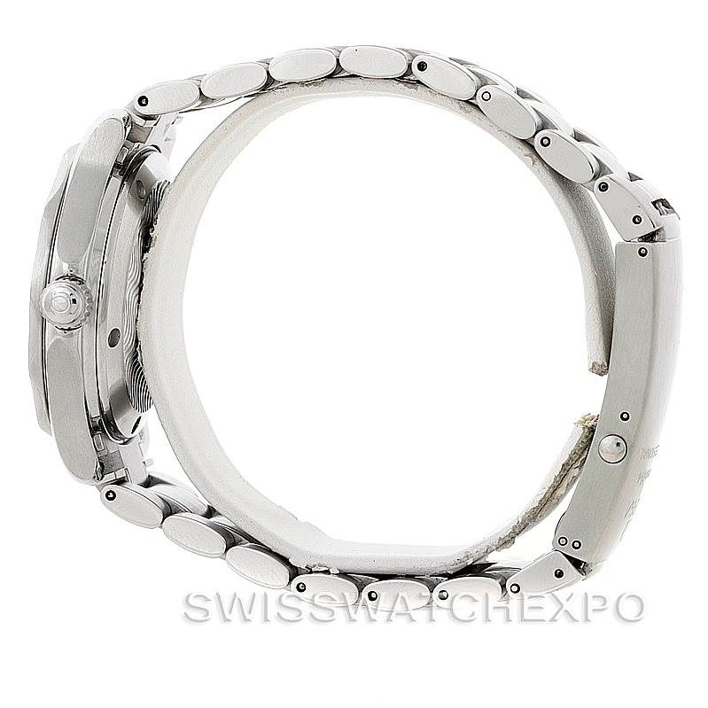 The image shows a side view of the Omega Seamaster 2253.80.00 Men
s Stainless Steel Blue Dial 2253.80.00 Men
s Stainless Steel Blue Dial watch, focusing on the bracelet and side case.