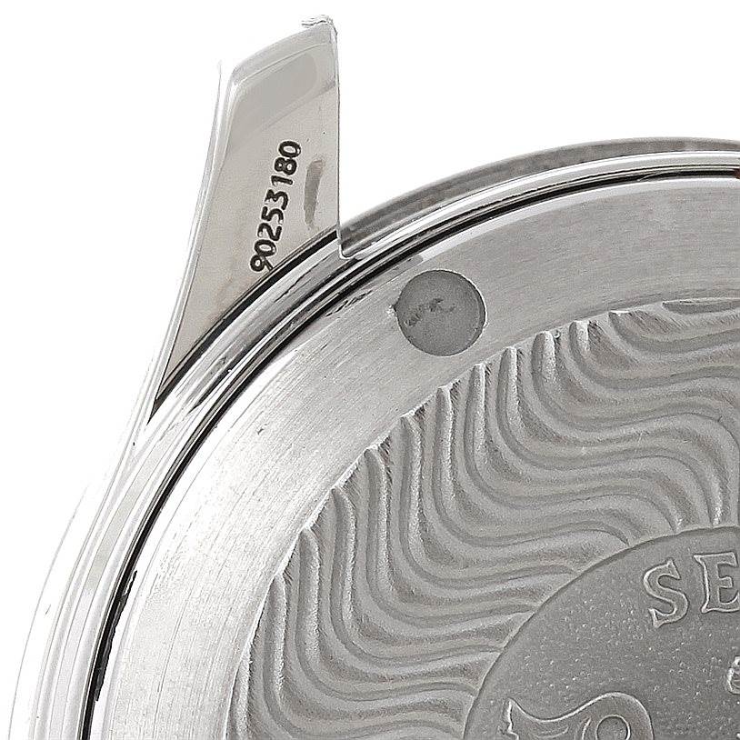 The image shows a close-up of the case back and part of the lug of an Omega Seamaster 2262.50.00 Men
s Stainless Steel Black Dial 2262.50.00 Men
s Stainless Steel Black Dial watch, with model number visible.