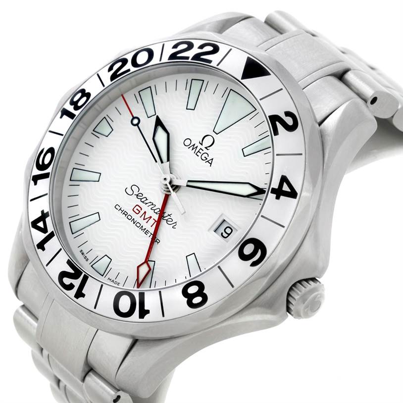 Omega Seamaster GMT Great White Mens Watch 2538.20.00 | SwissWatchExpo