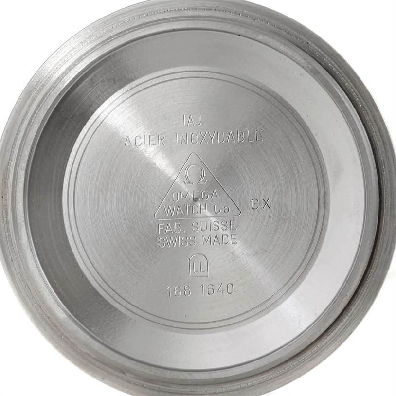 The image shows the inner side of the case back of an Omega Seamaster 2254.50.00 Men
s Stainless Steel Black Dial 2254.50.00 Men
s Stainless Steel Black Dial watch.