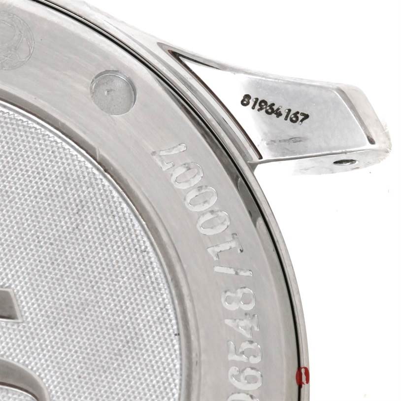 The image shows a close-up of the case back and one of the lugs of an Omega Seamaster 212.30.41.20.01.001 Men
s Stainless Steel Black Dial 212.30.41.20.01.001 Men
s Stainless Steel Black Dial watch.