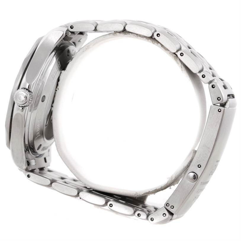 The image shows a side view of the Omega Seamaster 212.30.41.20.01.001 Men
s Stainless Steel Black Dial 212.30.41.20.01.001 Men
s Stainless Steel Black Dial watch, highlighting the case and stainless steel bracelet.