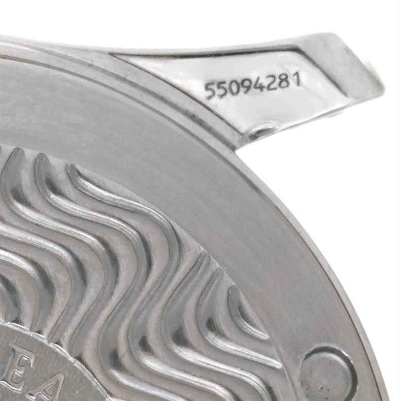 This image shows a partial view of the case back and lug of an Omega Seamaster 2311.21.00 Men's Steel and Gold (two tone) White Dial 2311.21.00 Men's Steel and Gold (two tone) White Dial watch.