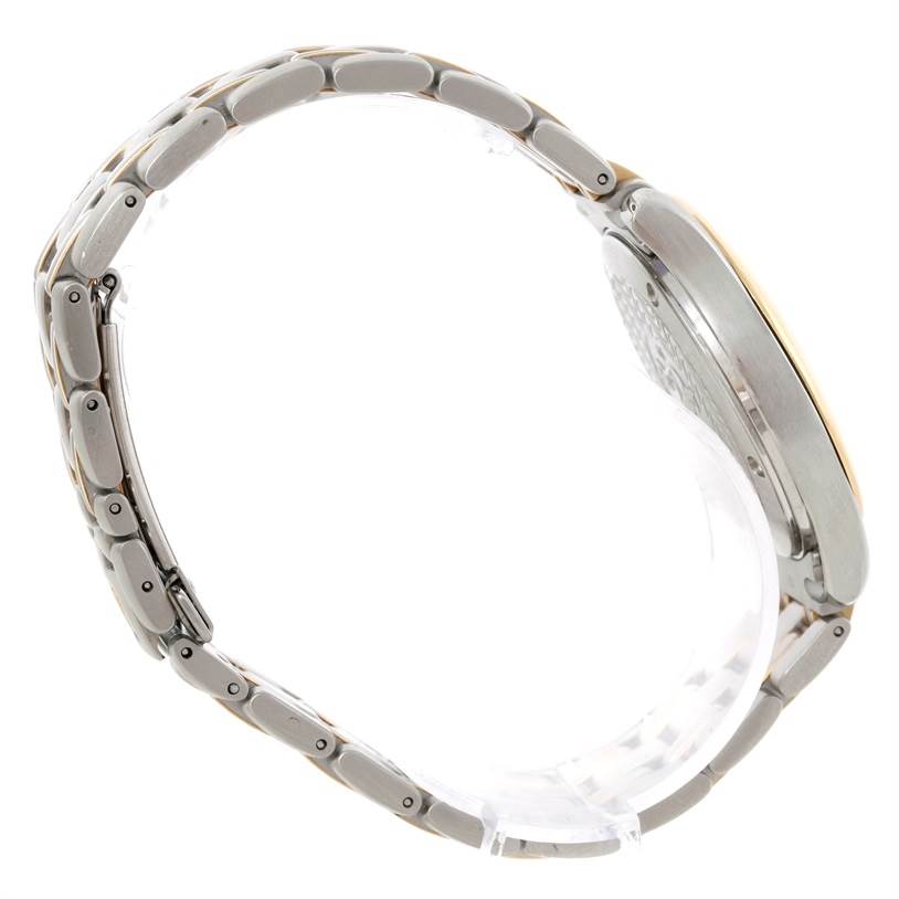 The image shows a side view of an Omega Seamaster 2311.21.00 Men's Steel and Gold (two tone) White Dial 2311.21.00 Men's Steel and Gold (two tone) White Dial watch, highlighting its bracelet and case side.