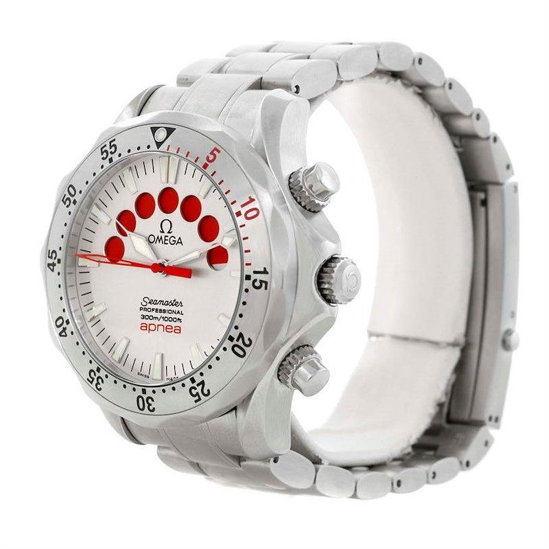 Omega Seamaster Apnea Jacques Mayol Silver Dial Watch 2595.30.00 SwissWatchExpo