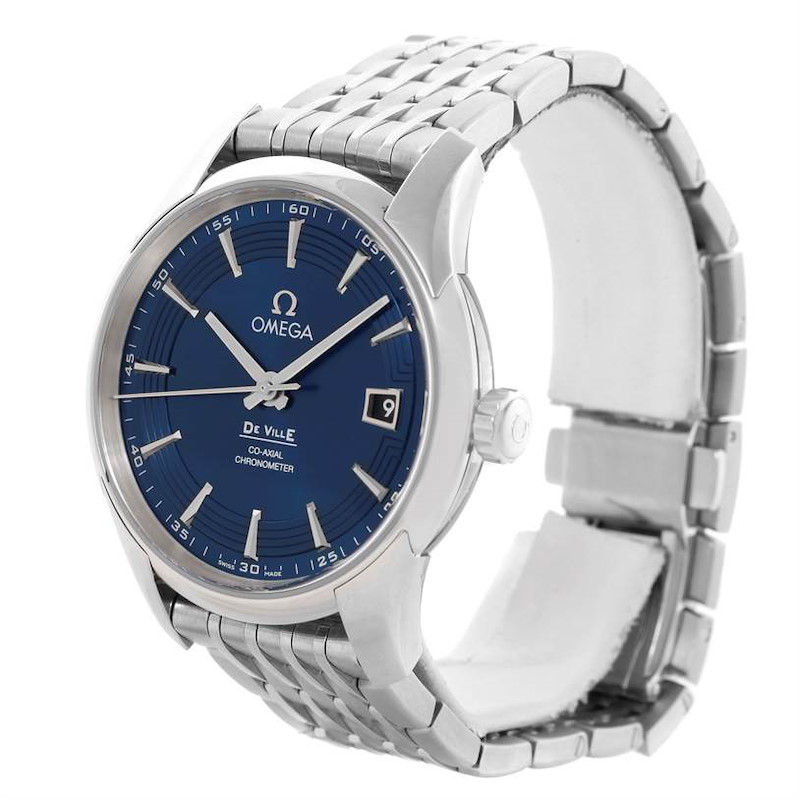 Omega DeVille Hour Vision Blue Dial Mens Watch 431.33.41.21.03.001 SwissWatchExpo