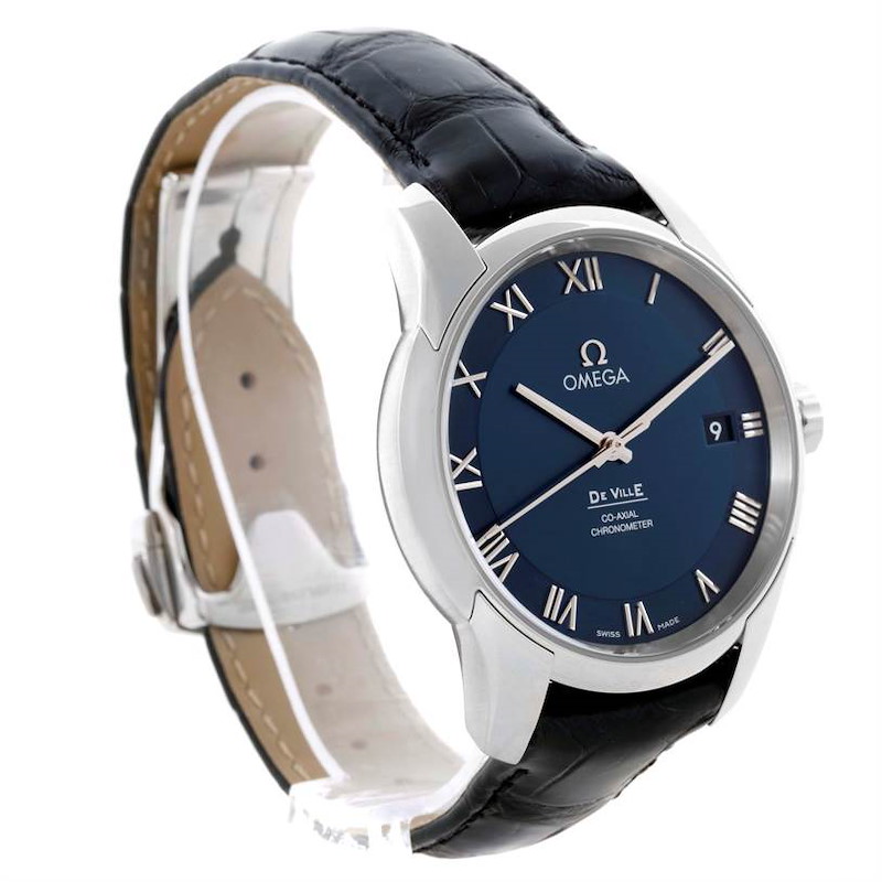Omega DeVille Hour Vision Blue Dial Mens Watch 431.13.41.21.03.001 SwissWatchExpo