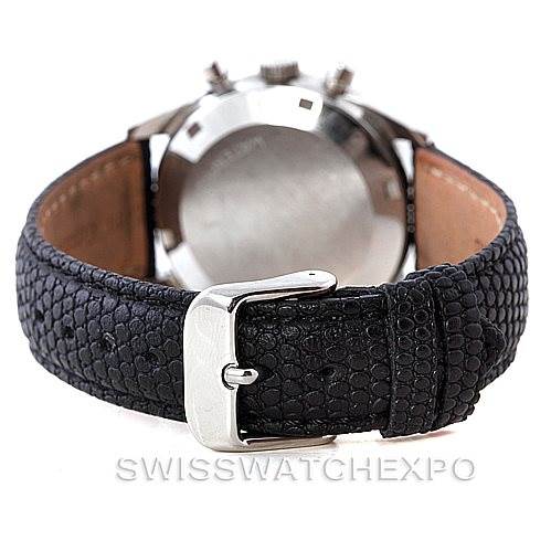 The image shows the back view of an Omega De Ville Men's Stainless Steel Silver Dial Men's Stainless Steel Silver Dial watch, focusing on the clasp and strap.