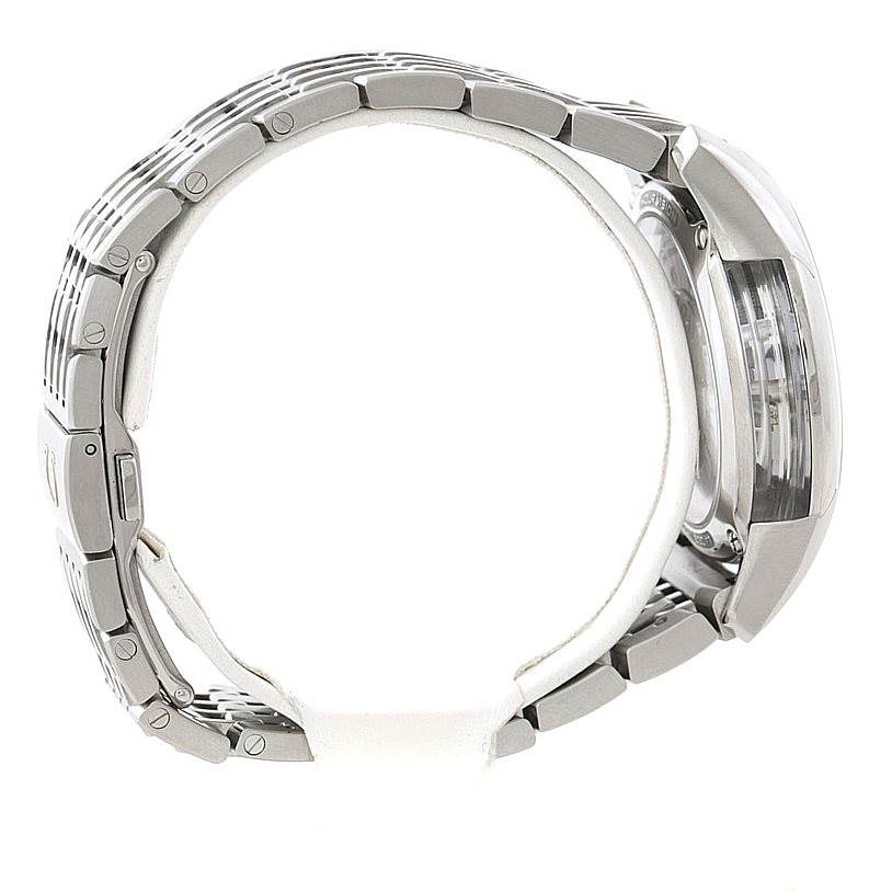 The image shows a side profile of the Omega De Ville 431.30.41.22.02.001 Men's Stainless Steel Silver Dial 431.30.41.22.02.001 Men's Stainless Steel Silver Dial watch, highlighting its metal bracelet and case.