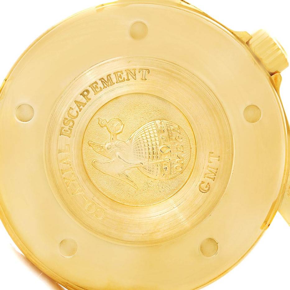 This image shows the back case of an Omega De Ville 4633.30.31 Men's Yellow Gold Silver Dial 4633.30.31 Men's Yellow Gold Silver Dial watch.