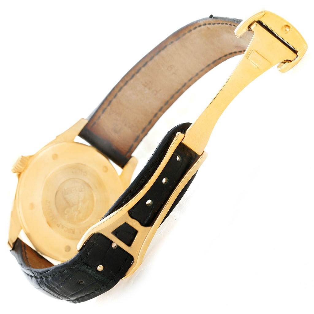 The image shows the back and clasp of an Omega De Ville 4633.30.31 Men's Yellow Gold Silver Dial 4633.30.31 Men's Yellow Gold Silver Dial watch.