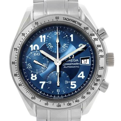 Photo of Omega Speedmaster Date Blue Dial Automatic Chronograph Mens Watch