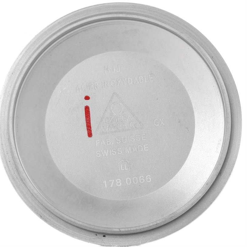 This image shows the inside case back of an Omega Speedmaster 323.30.40.40.06.001 Men
s Stainless Steel Grey Dial 323.30.40.40.06.001 Men
s Stainless Steel Grey Dial watch, highlighting the model number and company information.