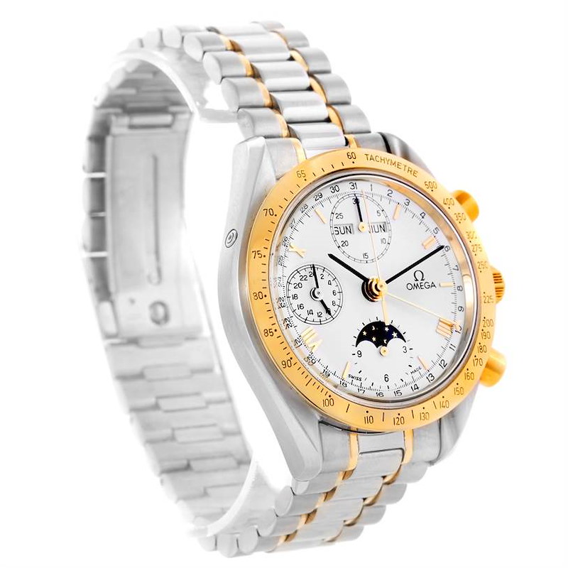 Omega Speedmaster Steel Gold Chronograph MoonPhase Watch 3330.20.00 SwissWatchExpo