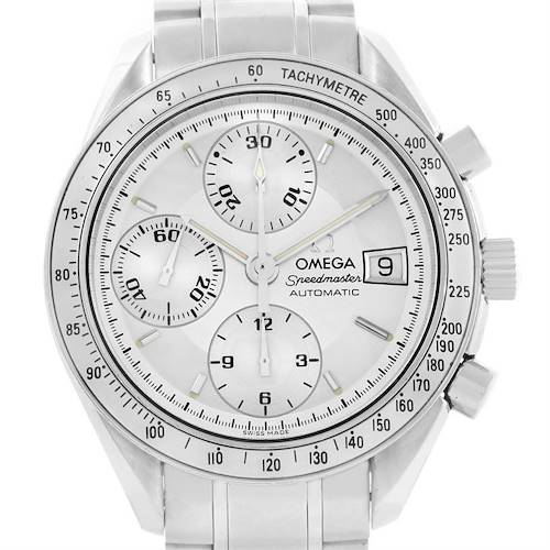 Photo of Omega Speedmaster Automatic Date Silver Dial Watch 3513.30.00 Box Papers